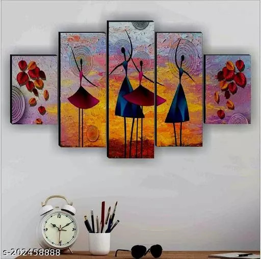 3d Scenery Wall Painting - Set Of 5 Modern Art